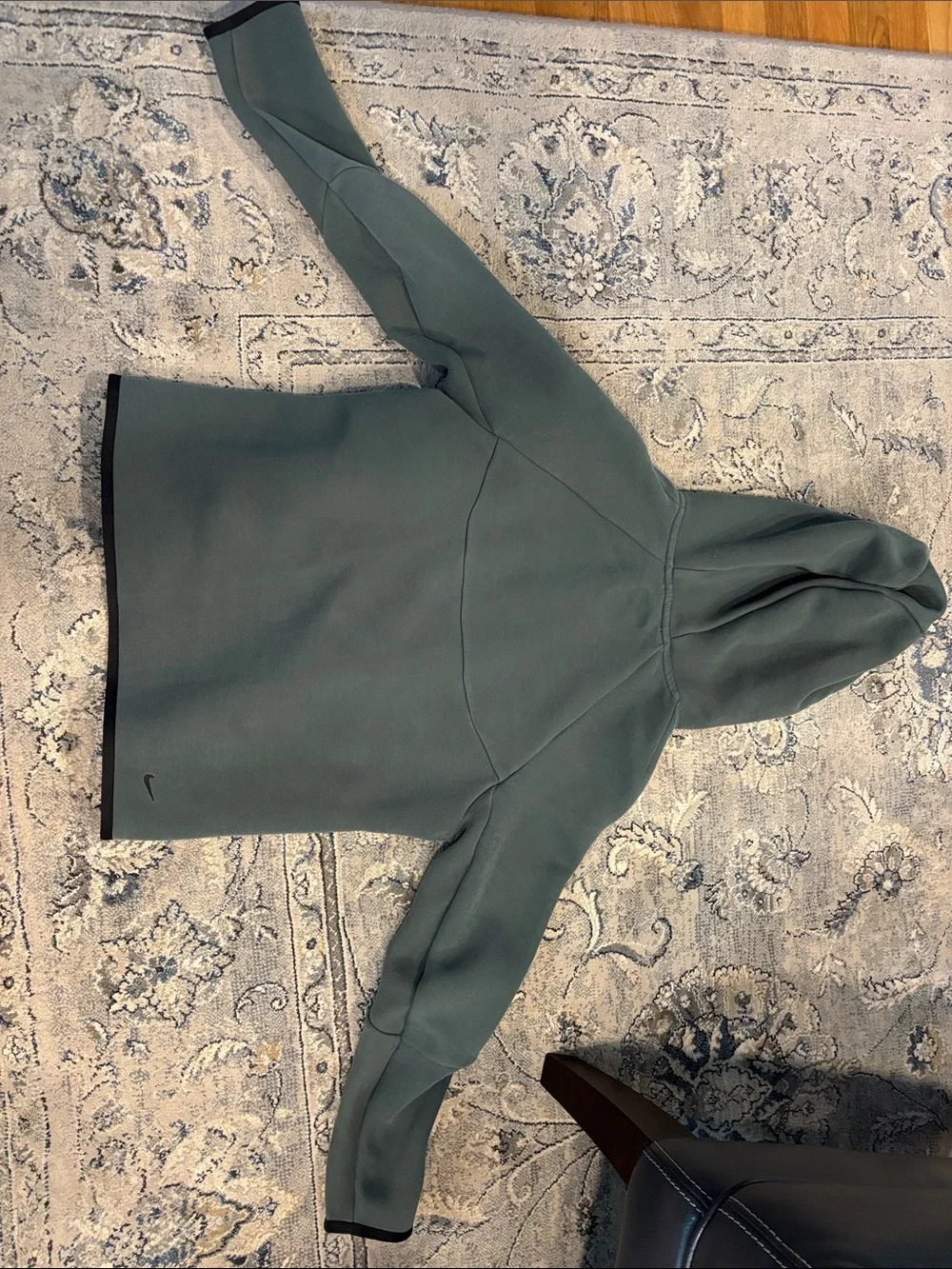 Nike tech Youth Hooded Full-Zip Jacket in Slate Green with Black Accents